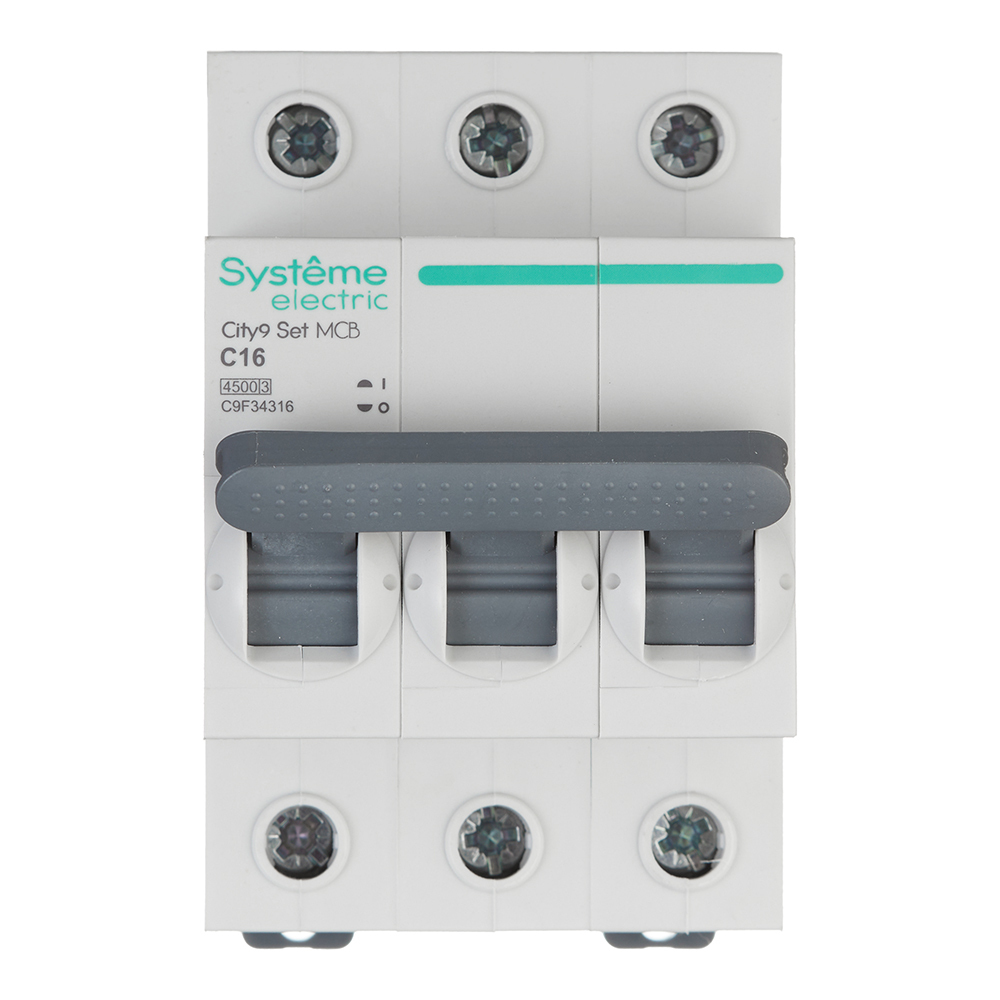 original-31450.jpg Автоматический выключатель модульный Systeme Electric City9 Set 3P 16А тип C 4,5 кА 230 В (C9F34316) — изображение 1