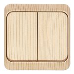 Выключатель Systeme Electric Этюд двухклавишный накладной сосна (BA10-002D)