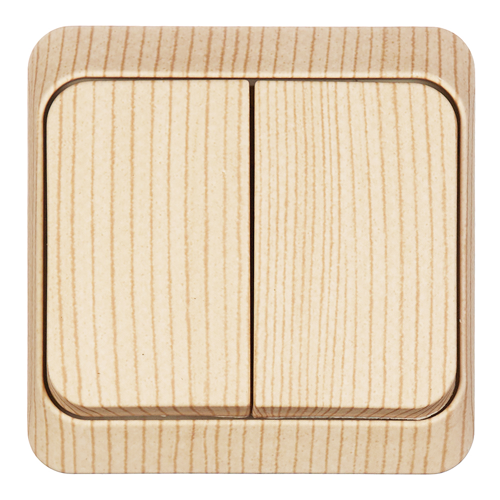 original-31546.jpg Выключатель Systeme Electric Этюд двухклавишный накладной сосна (BA10-002D) — изображение 1