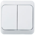 Выключатель Systeme Electric Этюд двухклавишный накладной белый (BA10-002B)