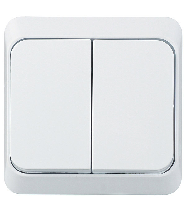 original-31548.jpg Выключатель Systeme Electric Этюд двухклавишный накладной белый (BA10-002B) — изображение 1