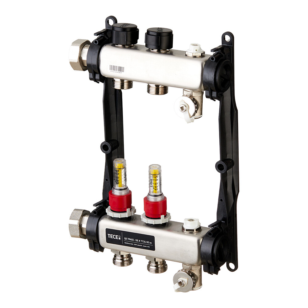 original-31905.jpg Коллектор для теплого пола Tece 1 ВР(г) х 2 выхода 3/4 НР(ш) ЕК х 1 ВР(г) с расходомерами (77310002) — изображение 1