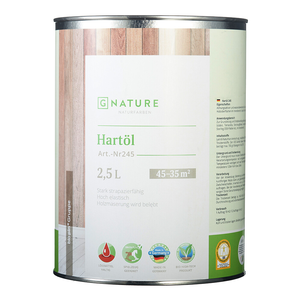 original-31955.jpg Масло GNature Hartöl для дерева с твердым воском бесцветное матовое 2,5 л — изображение 1