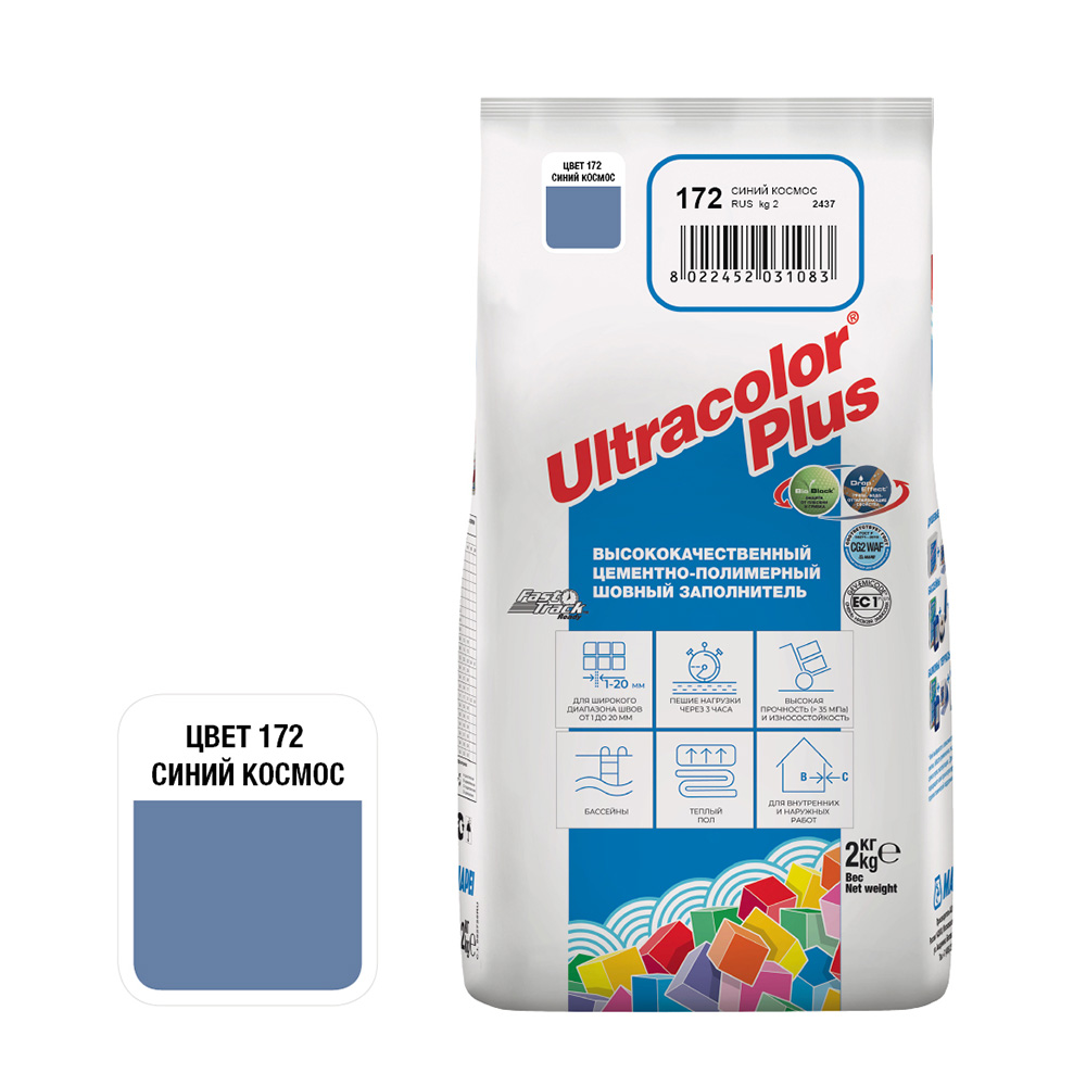 original-3208.jpg Затирка цементная Mapei Ultracolor Plus 172 синий космос 2 кг — изображение 1