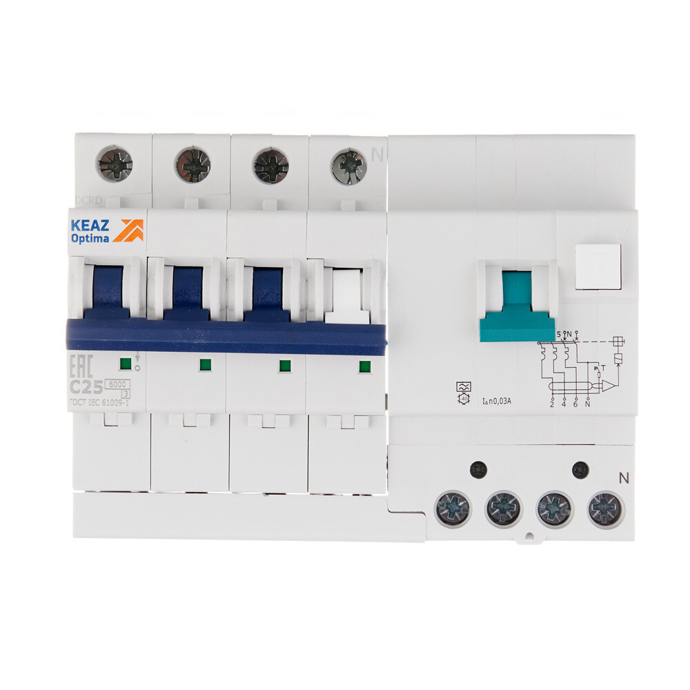 original-32207.jpg Автомат дифференциальный КЭАЗ OptiDin VD63 25А 3P+N тип AC 30 мА 6 кА (103478) — изображение 1