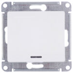 Выключатель Systeme Electric Glossa одноклавишный встраиваемый белый с подсветкой (GSL000113)