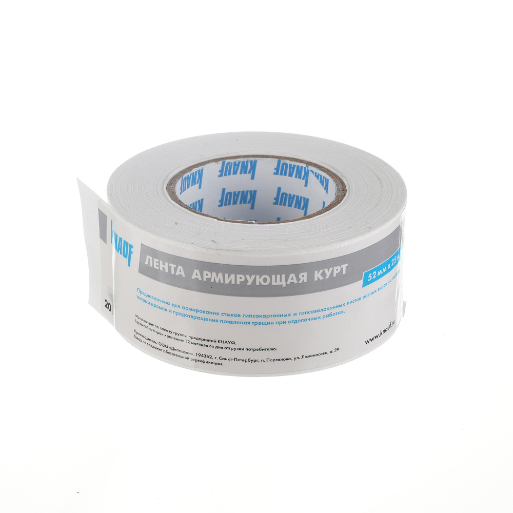 original-32911.jpg Лента бумажная для швов ГКЛ Knauf Курт 52 мм 25 м с армирующими волокнами — изображение 1