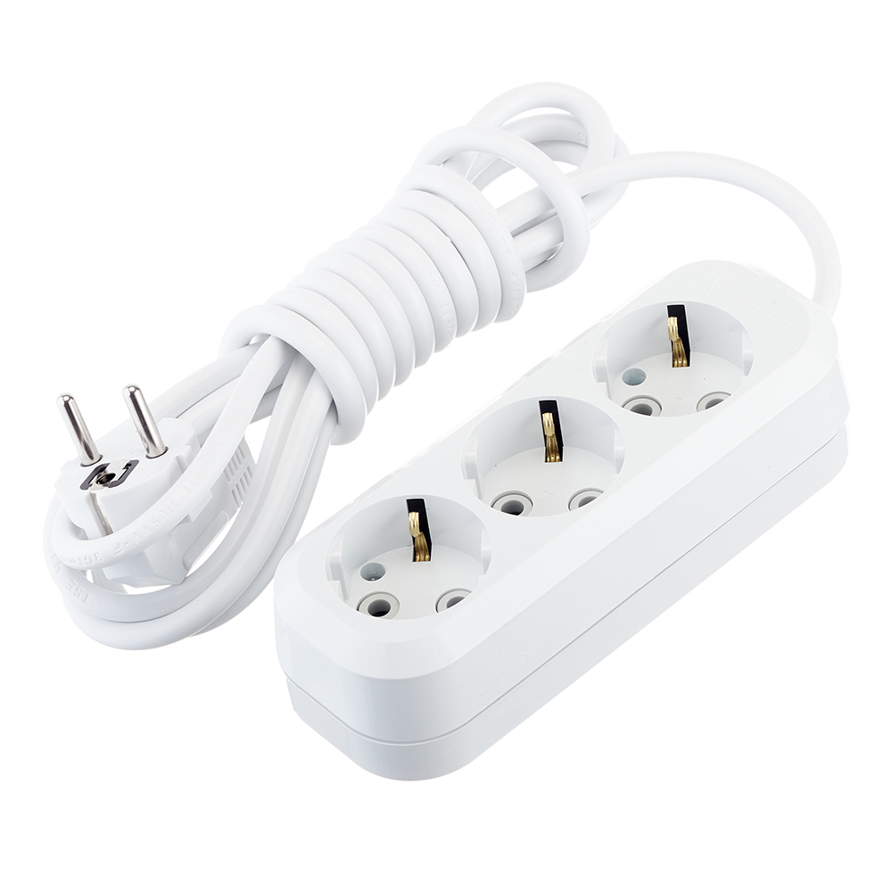 original-33225.jpg Удлинитель Makel 3 розетки 3 м ПВС 3х1 кв.мм 16 А 2,2 кВт белый (MGP133) — изображение 1