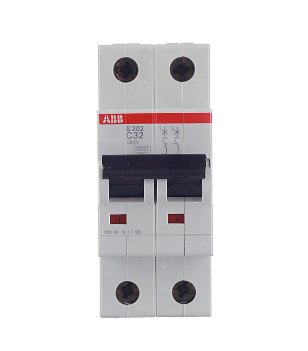 original-33321.jpg Автоматический выключатель модульный ABB S202 2P 32А тип C 6 кА 400 В (2CDS252001R0324) — изображение 1