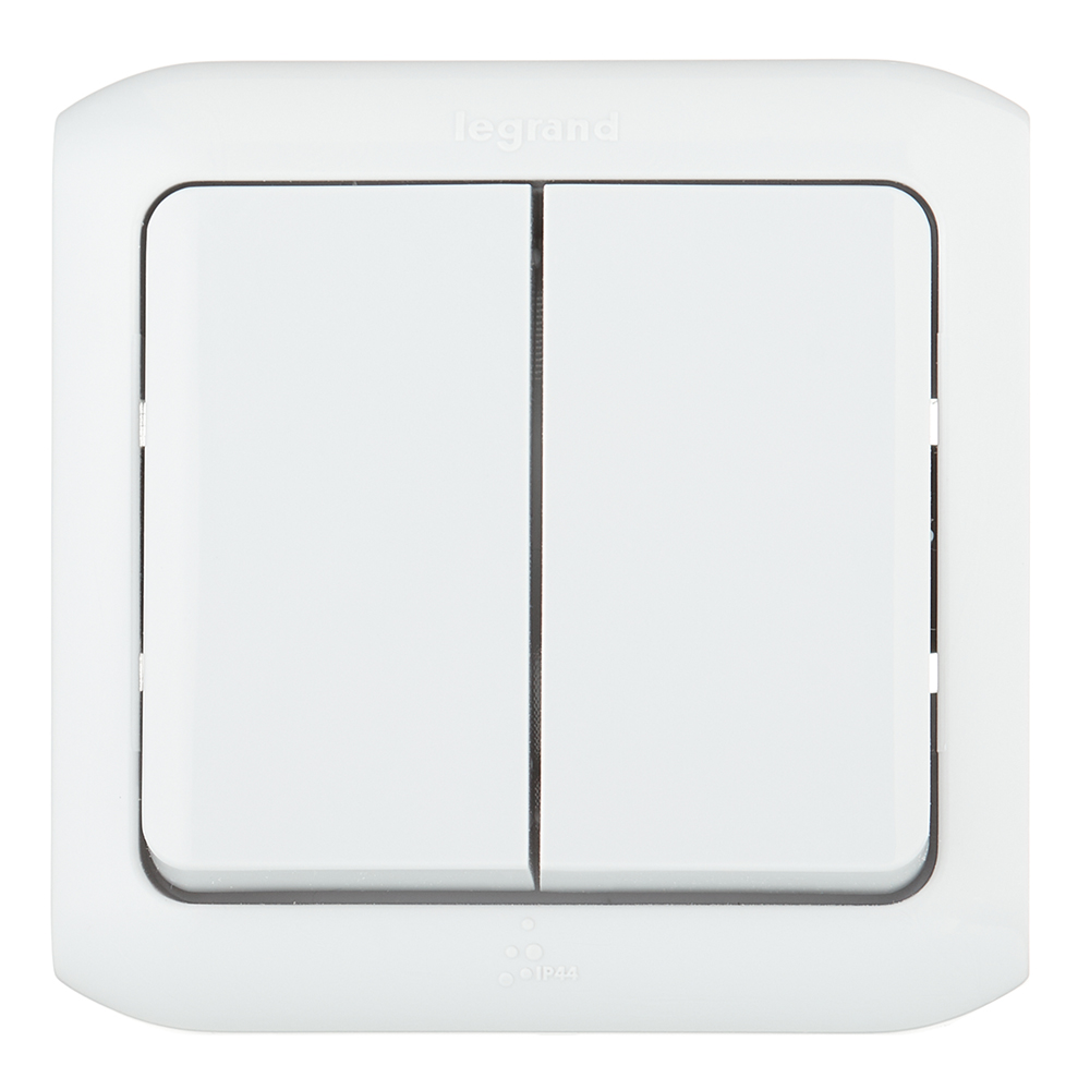 original-33398.jpg Выключатель Legrand Quteo двухклавишный накладной серый (782332) — изображение 1