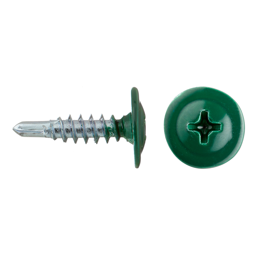 original-33516.jpg Саморезы клопы 16x4,2 мм с буром Daxmer (20 шт.) зеленый RAL 6005 — изображение 1