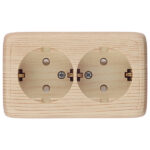 Розетка Hegel Alfa накладная сосна со шторками (РА16-154-02)