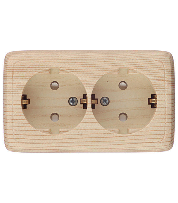 original-33548.jpg Розетка Hegel Alfa накладная сосна со шторками (РА16-154-02) — изображение 1