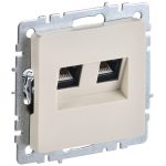 Розетка компьютерная IEK Brite РК10-2-БрКр встраиваемая бежевая 2хRJ45 (BR-K20-1-K10)