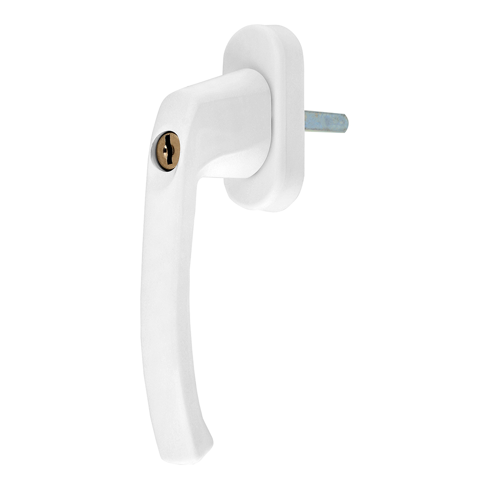 original-33561.jpg Ручка оконная белая металл W с замком — изображение 1