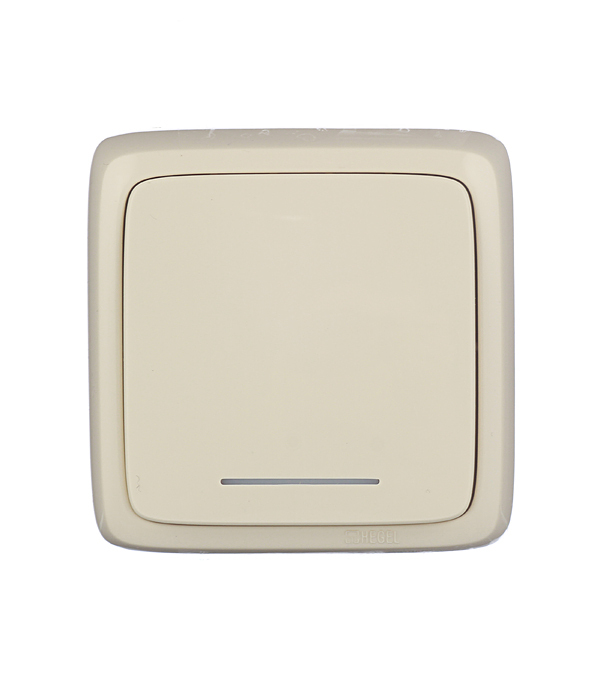 original-33602.jpg Переключатель Hegel Alfa одноклавишный накладной слоновая кость с подсветкой (ВА10-164-01) — изображение 1