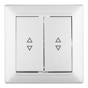 Выключатель Svet Стиль двухклавишный встраиваемый серебро (EV 0365-7128)