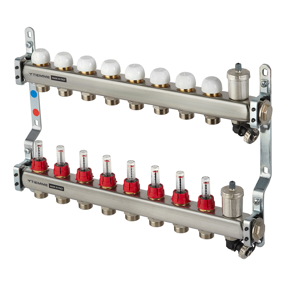 original-33788.jpg Коллекторная группа с расходомерами Tiemme 1 ВР(г) х 8 выходов 3/4 НР(ш) ЕК х 1 ВР(г) — изображение 1