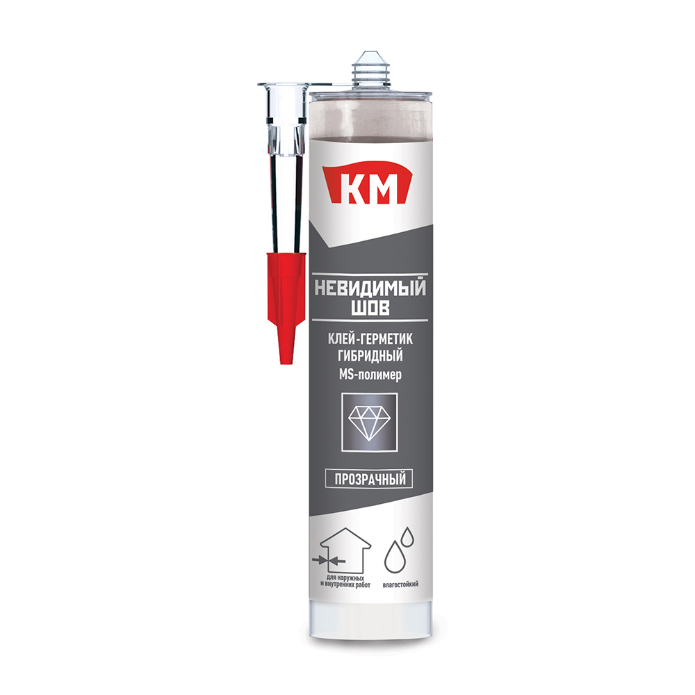 original-33833.jpg Клей монтажный гибридный КМ Невидимый шов прозрачный 280 мл — изображение 1