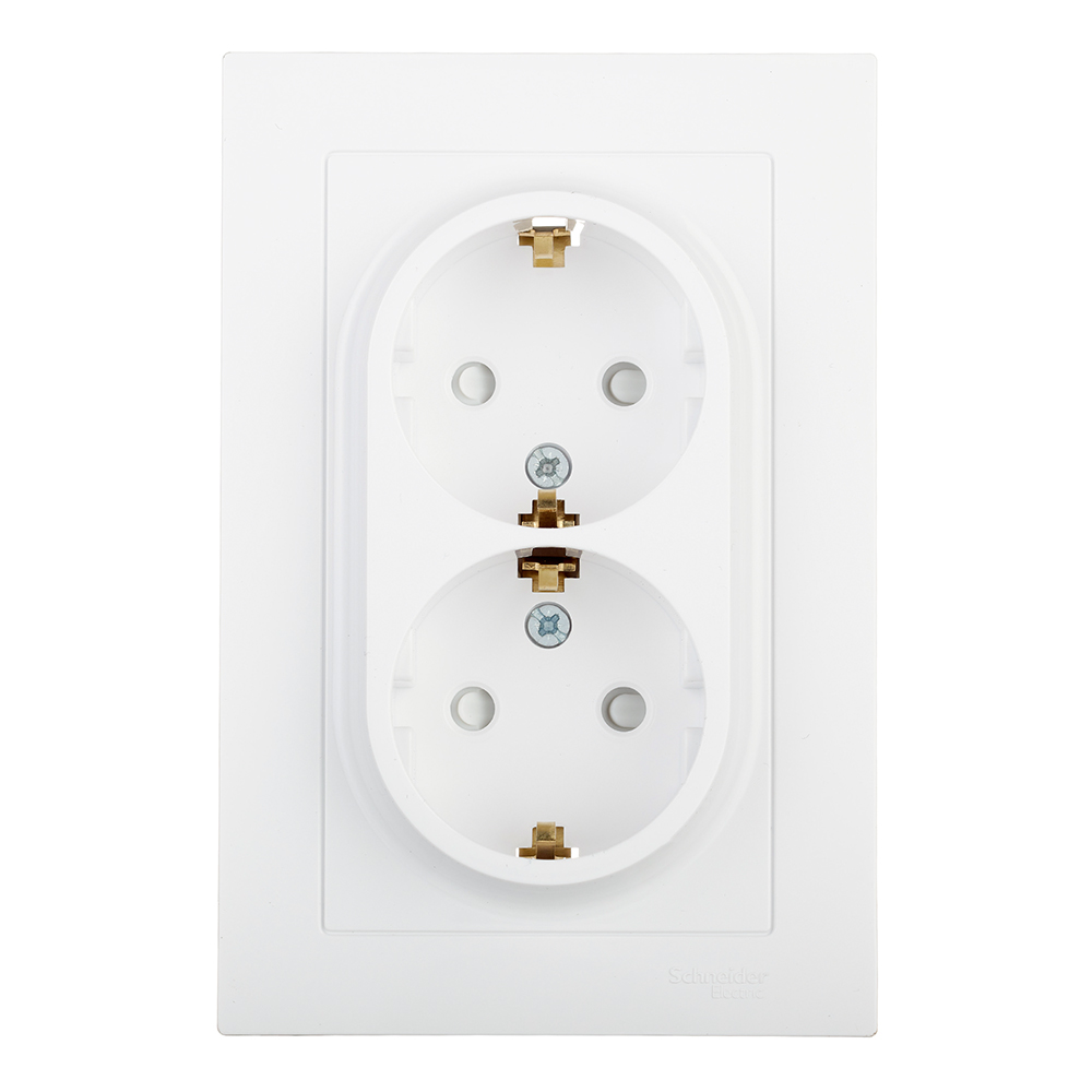 original-33838.jpg Розетка Systeme Electric AtlasDesign встраиваемая белая со шторками (ATN000126) — изображение 1