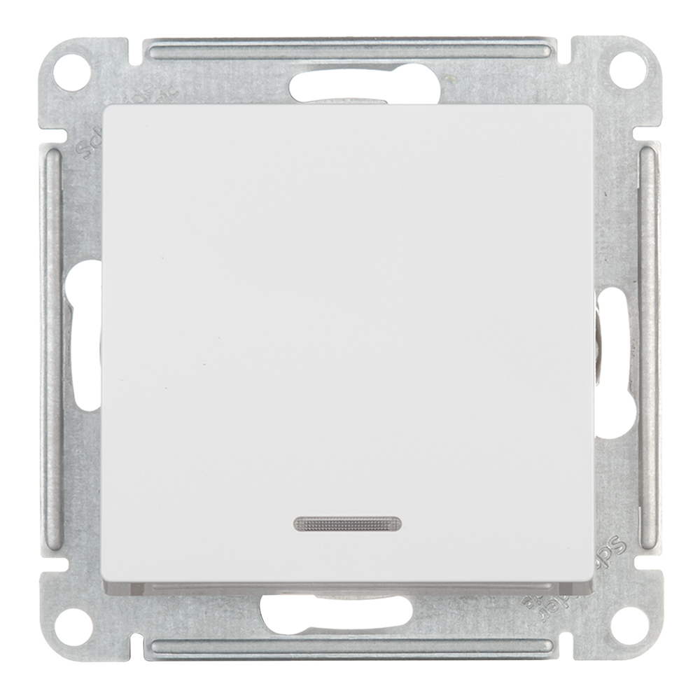 original-33840.jpg Переключатель Systeme Electric AtlasDesign одноклавишный встраиваемый белый с подсветкой (ATN000163) — изображение 1