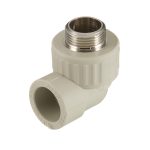 Угол полипропиленовый Valfex комбинированный 25 мм х 3/4 НР(ш) серый (10126025Г)