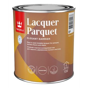 Лак алкидно-уретановый паркетный Tikkurila/Tikkivala Lacquer Parquet полуматовый бесцветный 0,9 л