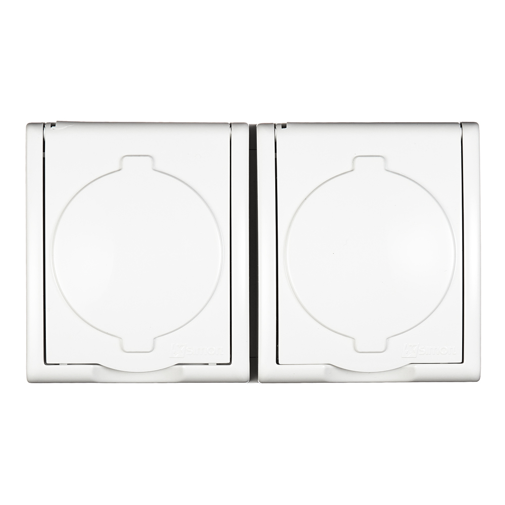 original-33981.jpg Розетка Simon 15 Aqua накладная белая с крышкой (1594433-030) — изображение 1