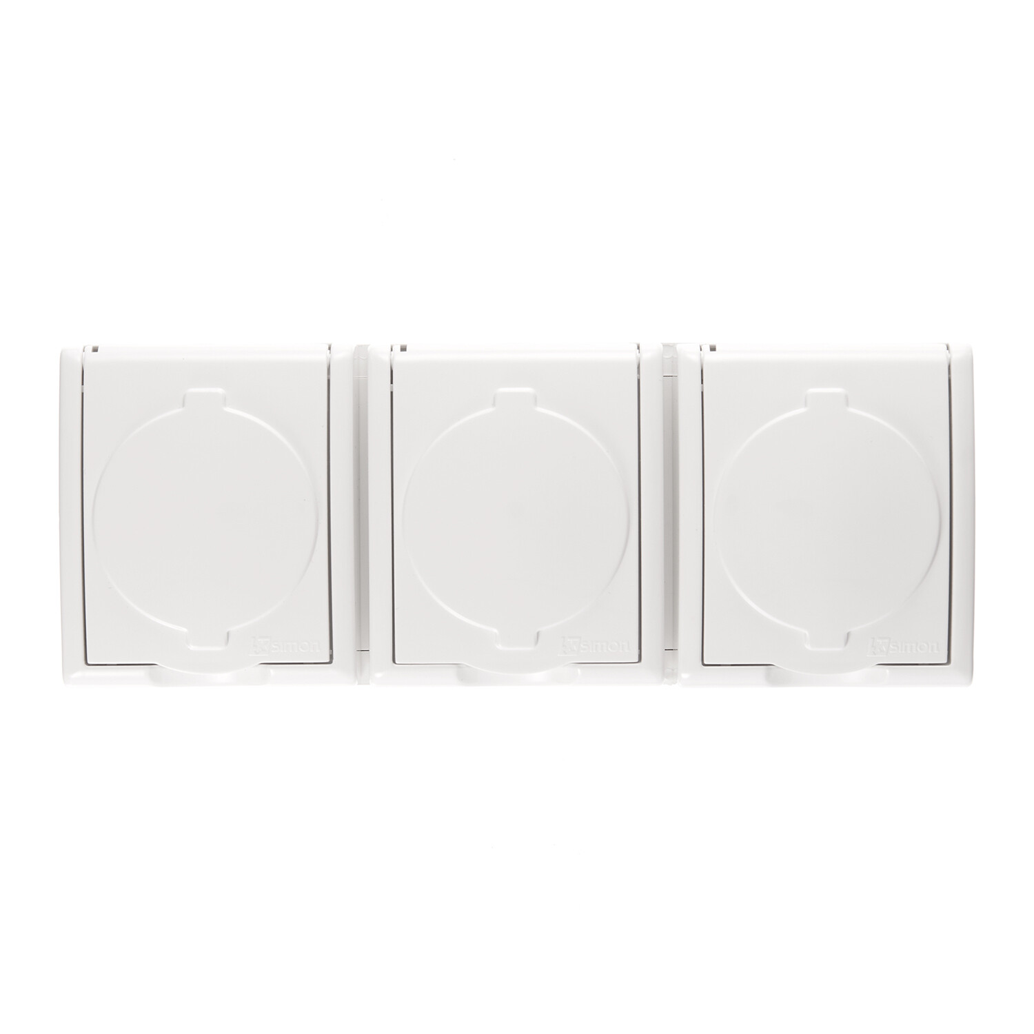 original-33986.jpg Розетка Simon 15 Aqua накладная белая со шторками с крышкой (1594447-030) — изображение 1