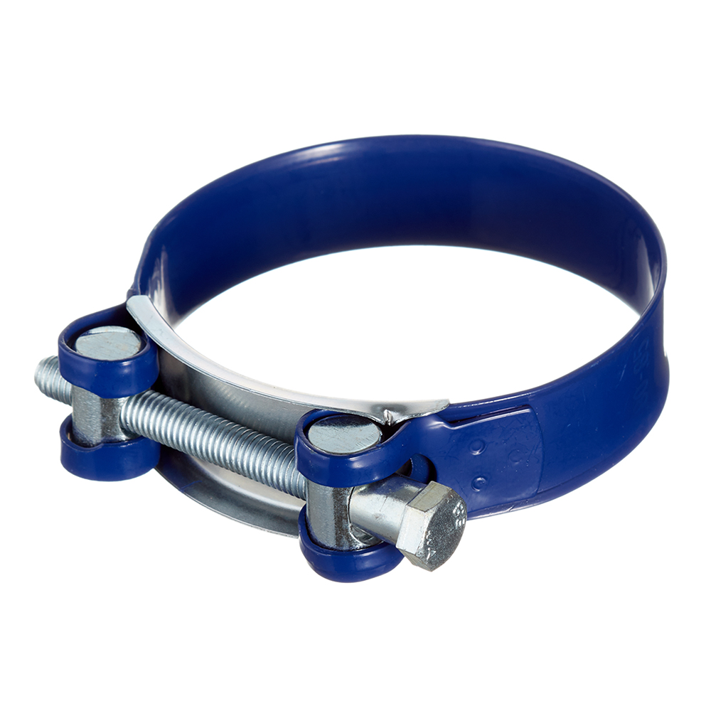 original-33987.jpg Хомут силовой Hard-Fix 80-85 мм оцинкованная сталь с полимерным покрытием одноболтовый — изображение 1