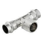 Тройник Valtec (VTi.933.I.180518) 18 мм х 3/4 НР(ш) х 18 мм нержавеющая сталь