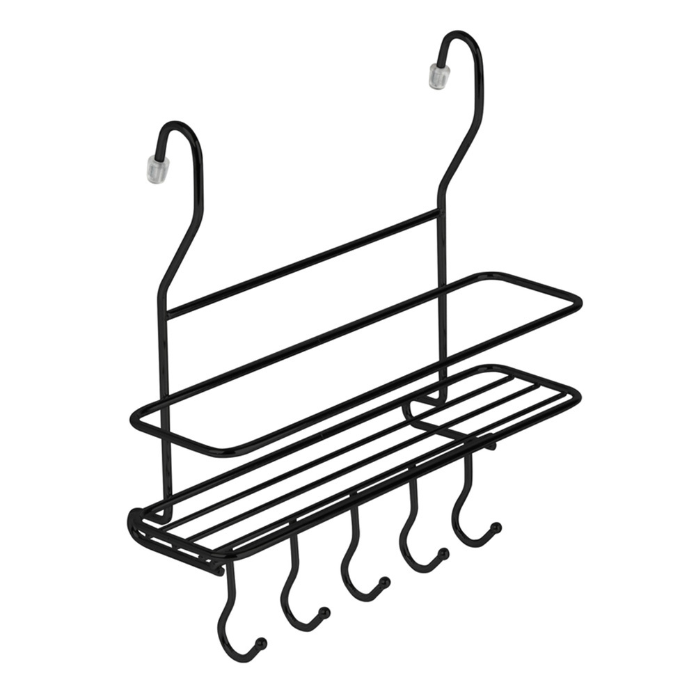 original-34419.jpg Полка на рейлинг с крючками 260х100х265 мм черная матовая (MX-402 BL) — изображение 1
