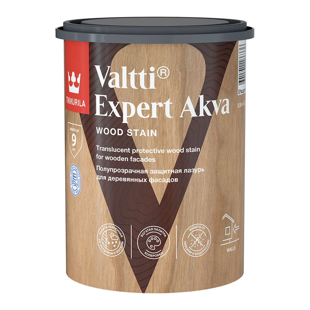 original-34492.jpg Антисептик Tikkurila/Tikkivala Valtti Expert Akva декоративный для дерева прозрачный 0,9 л — изображение 1