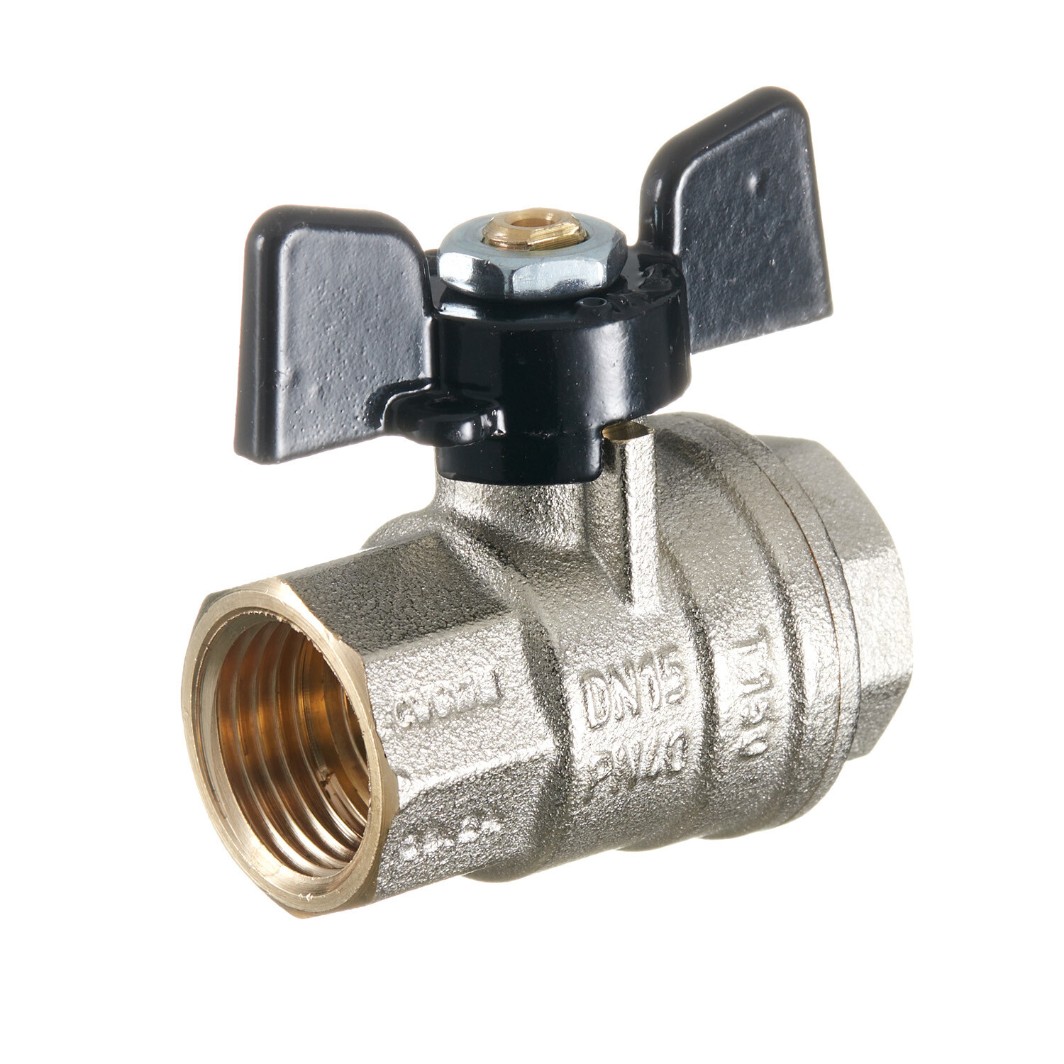 original-34514.jpg Кран шаровой латунный Bugatti 1/2 ВР(г) х 1/2 ВР(г) бабочка прямой (03020181) — изображение 1