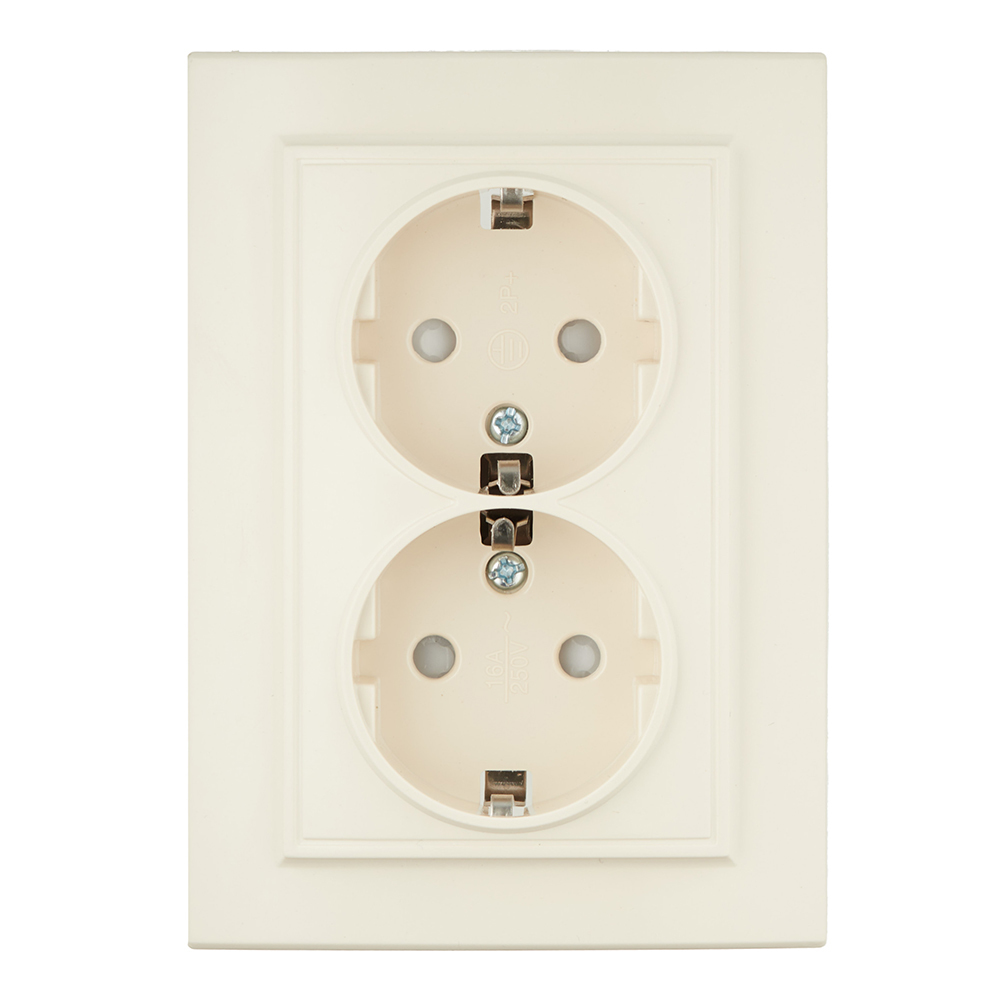 original-34563.jpg Розетка EKF Минск встраиваемая бежевая со шторками (ERR16-128-200) — изображение 1