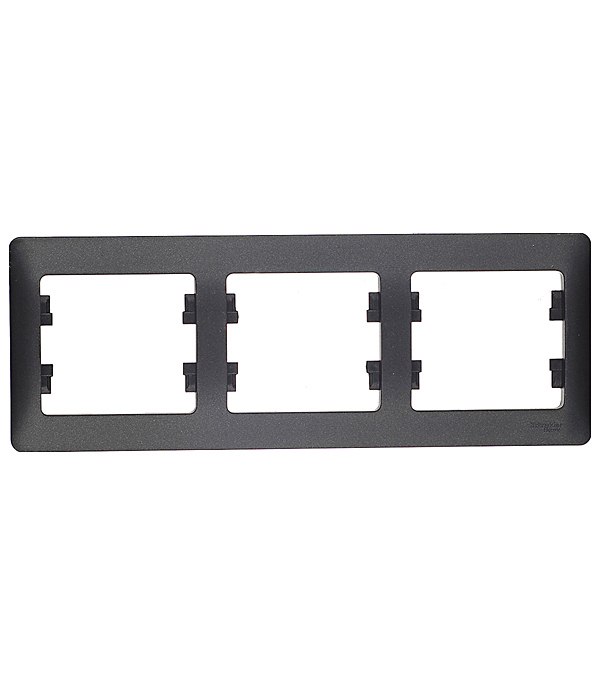 original-34646.jpg Рамка Systeme Electric Glossa трехместная антрацит (GSL000703) — изображение 1
