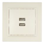 Розетка USB EKF Минск встраиваемая бежевая 2хUSB-А (ERR-2USB-200)