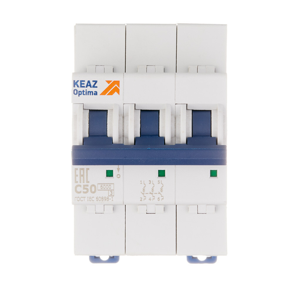 original-34674.jpg Автоматический выключатель модульный КЭАЗ OptiDin 3P 50А тип C 6 кА 380 В (260800) — изображение 1