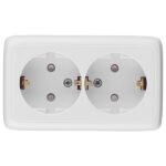 Розетка Hegel Alfa накладная белая со шторками (РА16-154)