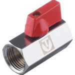 Кран шаровой латунный Valtec 1/2 ВР(г) х 1/2 ВР(г) мини прямой (VT.330.N.04)