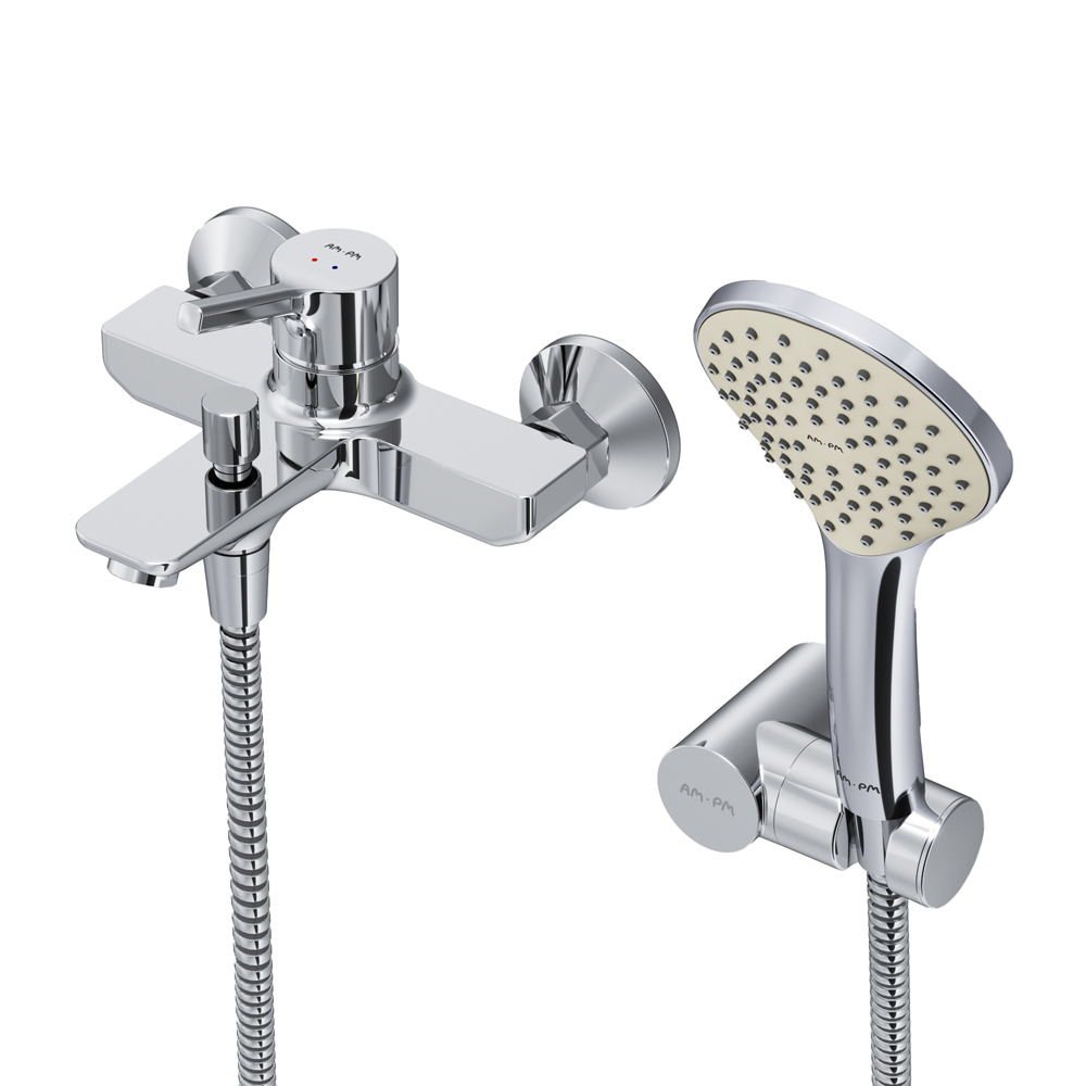 original-3501.jpg Смеситель для ванны AM.PM X-Joy S хром однорычажный с коротким изливом с лейкой (F85B15000) — изображение 1