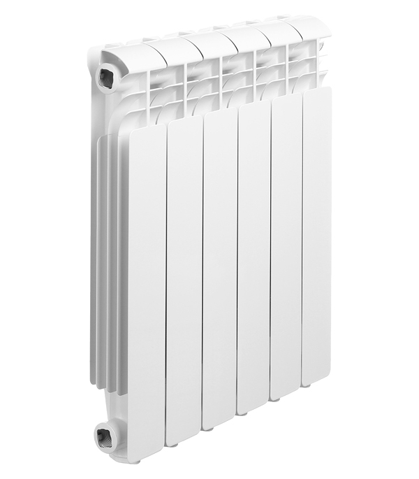 original-35126.jpg Радиатор алюминиевый Global Iseo 500 мм 6 секций 1" боковое подключение белый — изображение 1