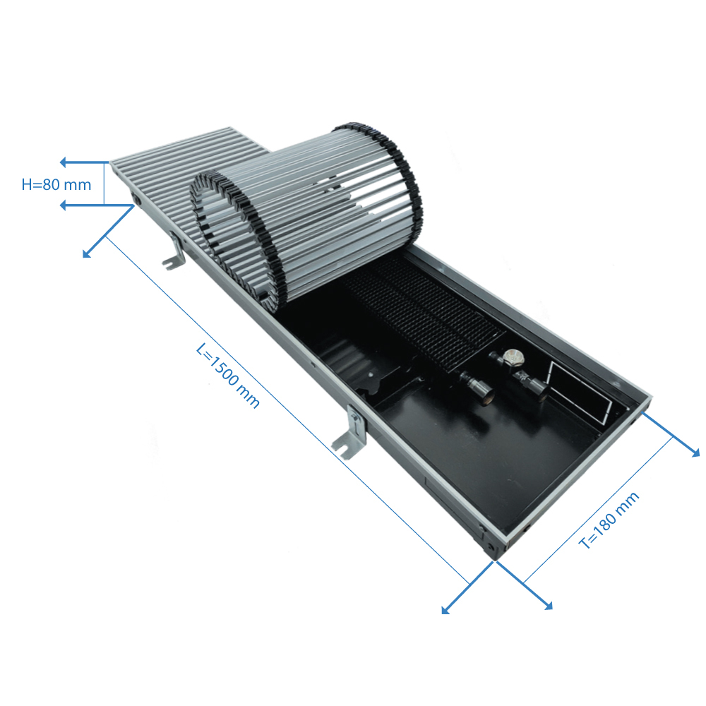 original-35166.jpg Конвектор внутрипольный Gekon Eco с 1 теплообменником 1500х180х80 мм боковое подключение — изображение 1