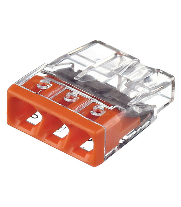 original-35196.jpg Клемма на 3 провода Wago 0,5-2,5 кв.мм самозажимная без пасты (100 шт.) (2273-203/2666) — изображение 1