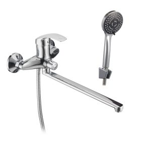 Смеситель для ванны Corsa Deco Wave L хром однорычажный с длинным изливом с лейкой (1010686)