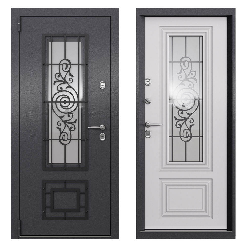 original-35377.jpg Дверь входная с терморазрывом Torex Роял Кинг левая букле графит - кт белый со стеклопакетом 880х2050 мм — изображение 1