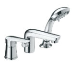 Смеситель на борт ванны Rossinka S хром однорычажный с лейкой (S35-39)