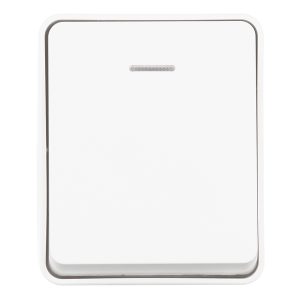 Выключатель Systeme Electric AtlasDesign Profi54 одноклавишный накладной белый с подсветкой (ATN540113)