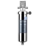 Корпус фильтра Гейзер Премьер для холодной и горячей воды нержавеющая сталь 10SL 1/2 НР(ш) х 1/2 НР(ш) серебро