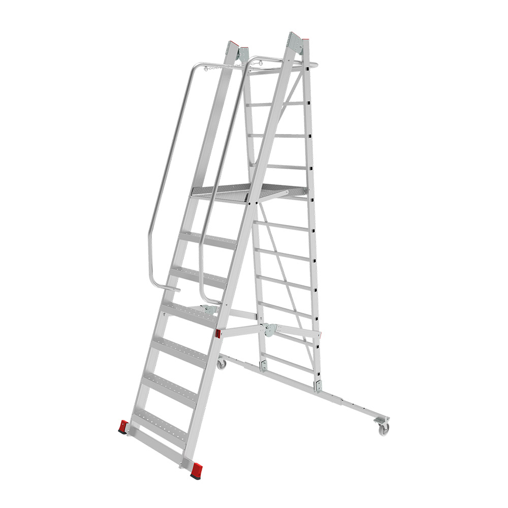 original-35568.jpg Лестница-стремянка алюминиевая 5 ступеней 110 мм телескопическая траверса 1,387 м Новая высота — изображение 1